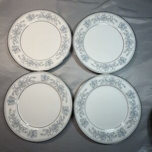 Vtg Mikasa DRESDEN ROSE Set of 4 7-5/8" Salad Plates Fine China L9009 Disc'd EC